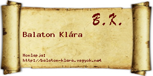 Balaton Klára névjegykártya