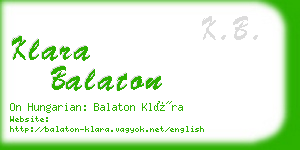 klara balaton business card